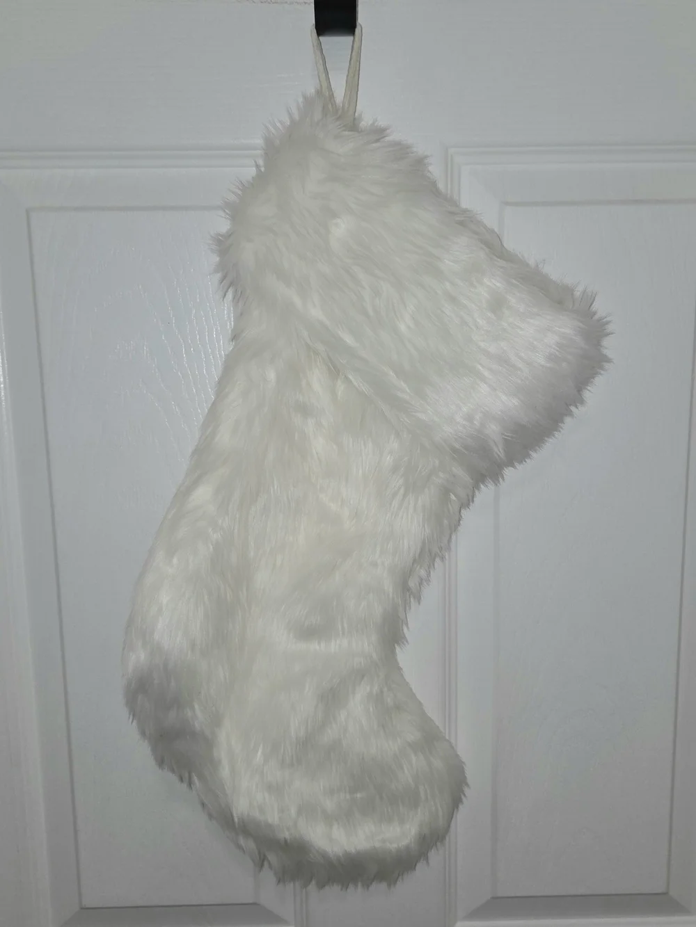 Wondershop Christmas Stocking White Faux Fur Plush Holiday Decor 18